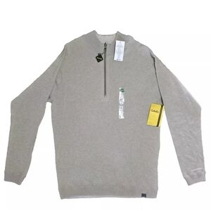 Cabela's Carefree Reversible Men's Sweater Size Large, Khaki Heather/White NWT